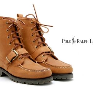 New Men’s Polo Ralph Lauren Ranger Leather Strap Boots, Sizes 10.5 & 11.5